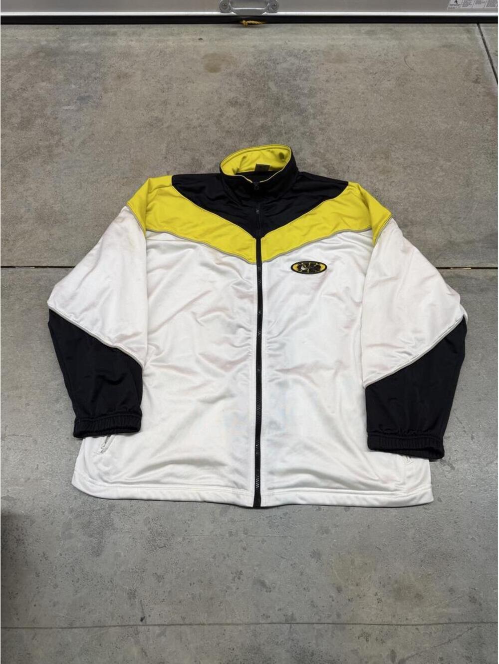 vintage nike white black and yellow zip up track jacket size large